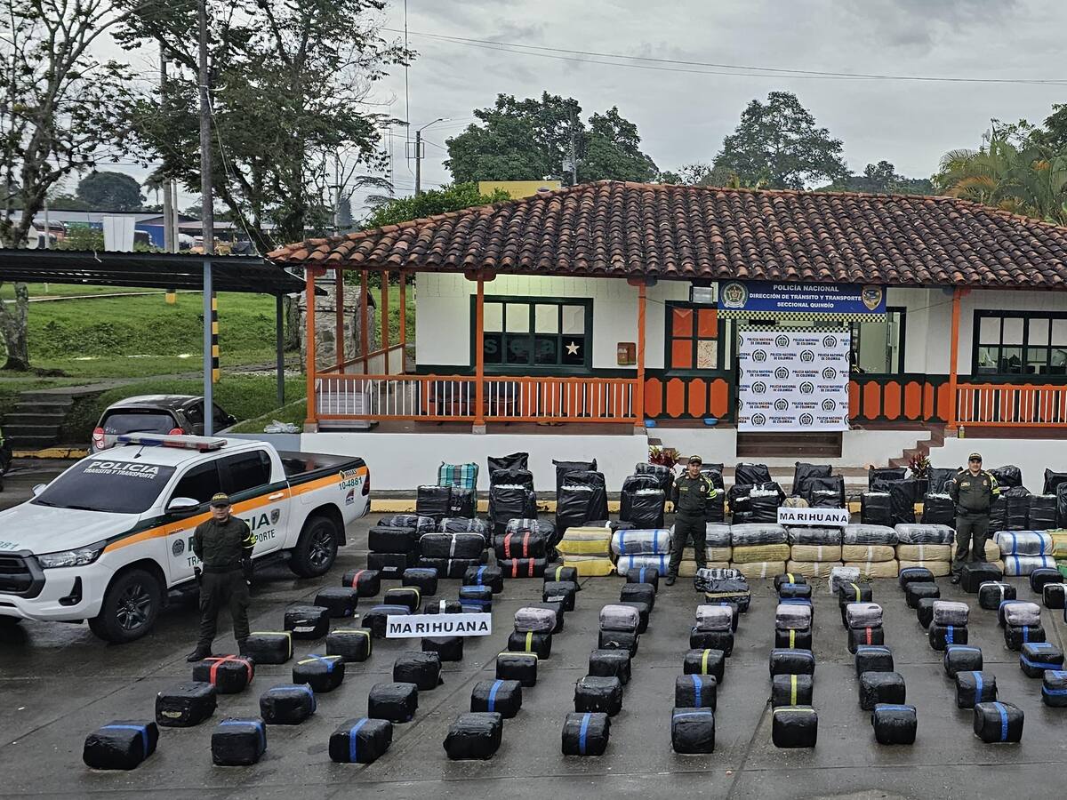 En las vías del Quindío incautan el cargamento más grande de marihuana este año, 3.5 toneladas