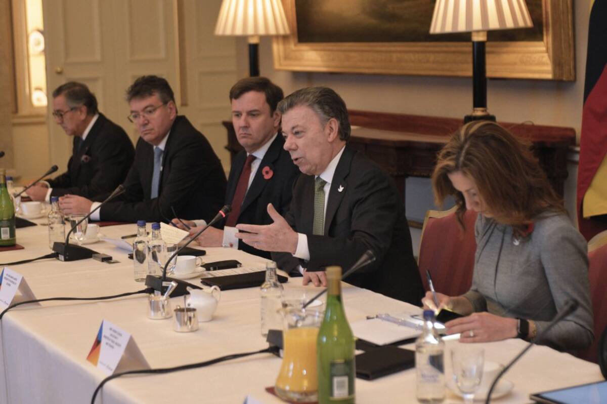 Encuentro de negocios Colombia-Reino Unido en el Palacio de Buckingham, liderado este miércoles por el Presidente Juan Manuel Santos.