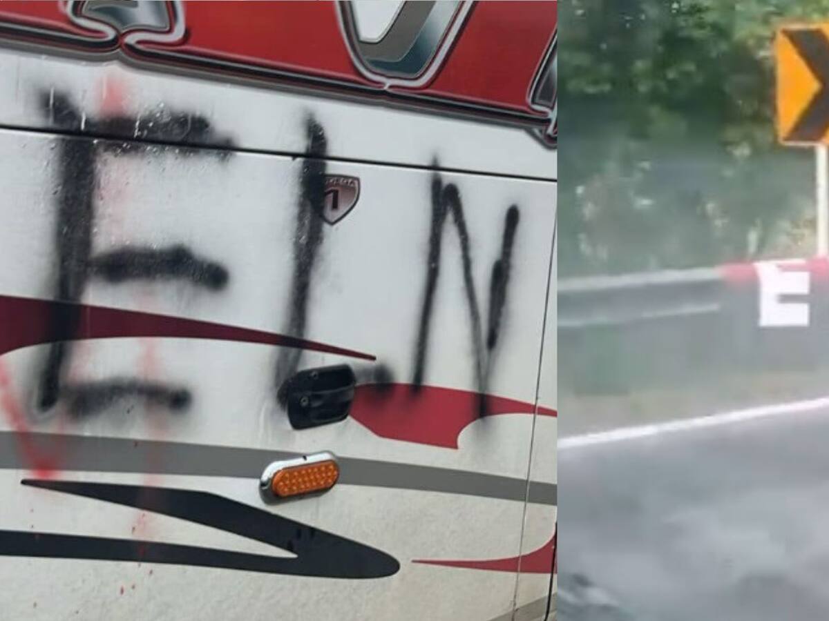 ELN instaló retén en la vía Popayán – Pasto; pintó vehículos y puso una bandera