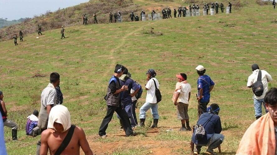 Ministros no pudieron levantar protesta de indígenas en Cauca. Foto: Colprensa