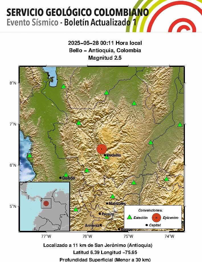 El movimiento telúrico ocurrió hacia las 12:40 a.m. y, aunque fue de baja magnitud, generó alerta entre algunos habitantes. Foto: Cortesía.