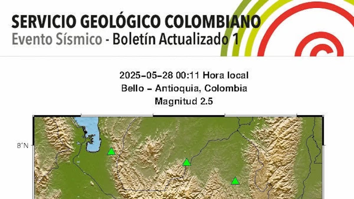 Temblor de 2.5 grados se sintió en Bello, Antioquia. ¿Hubo afectaciones?