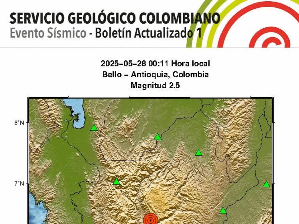 Temblor de 2.5 grados se sintió en Bello, Antioquia. ¿Hubo afectaciones?