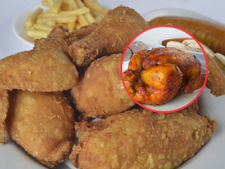 Comparación entre pollo 'broaster' y pollo asado en Colombia (Fotos vía Getty Images)