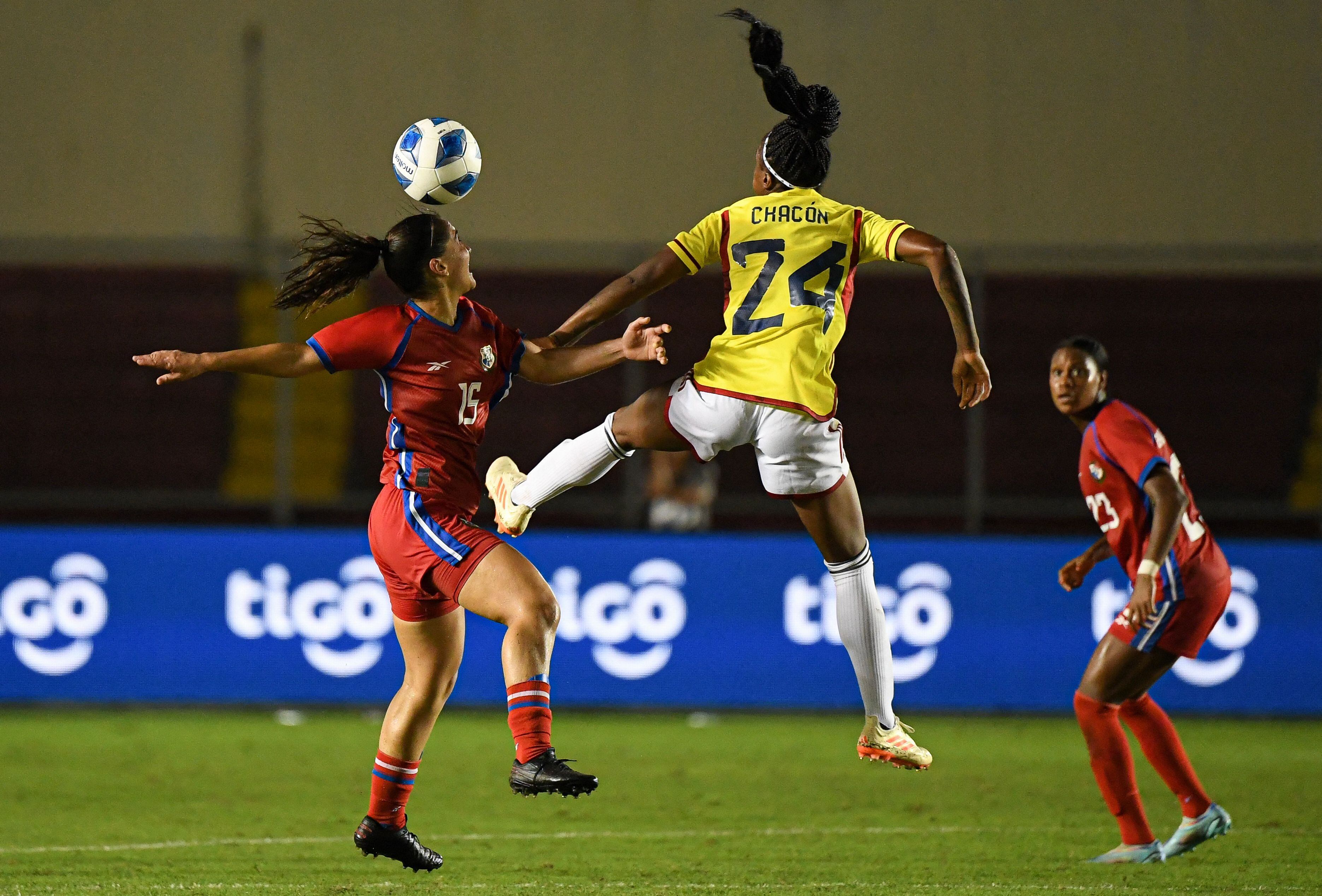 Ivonne Chacon  en amistoso internacional ante Panamá. (Photo by ROBERTO CISNEROS / AFP) (Photo by ROBERTO CISNEROS/AFP via Getty Images)