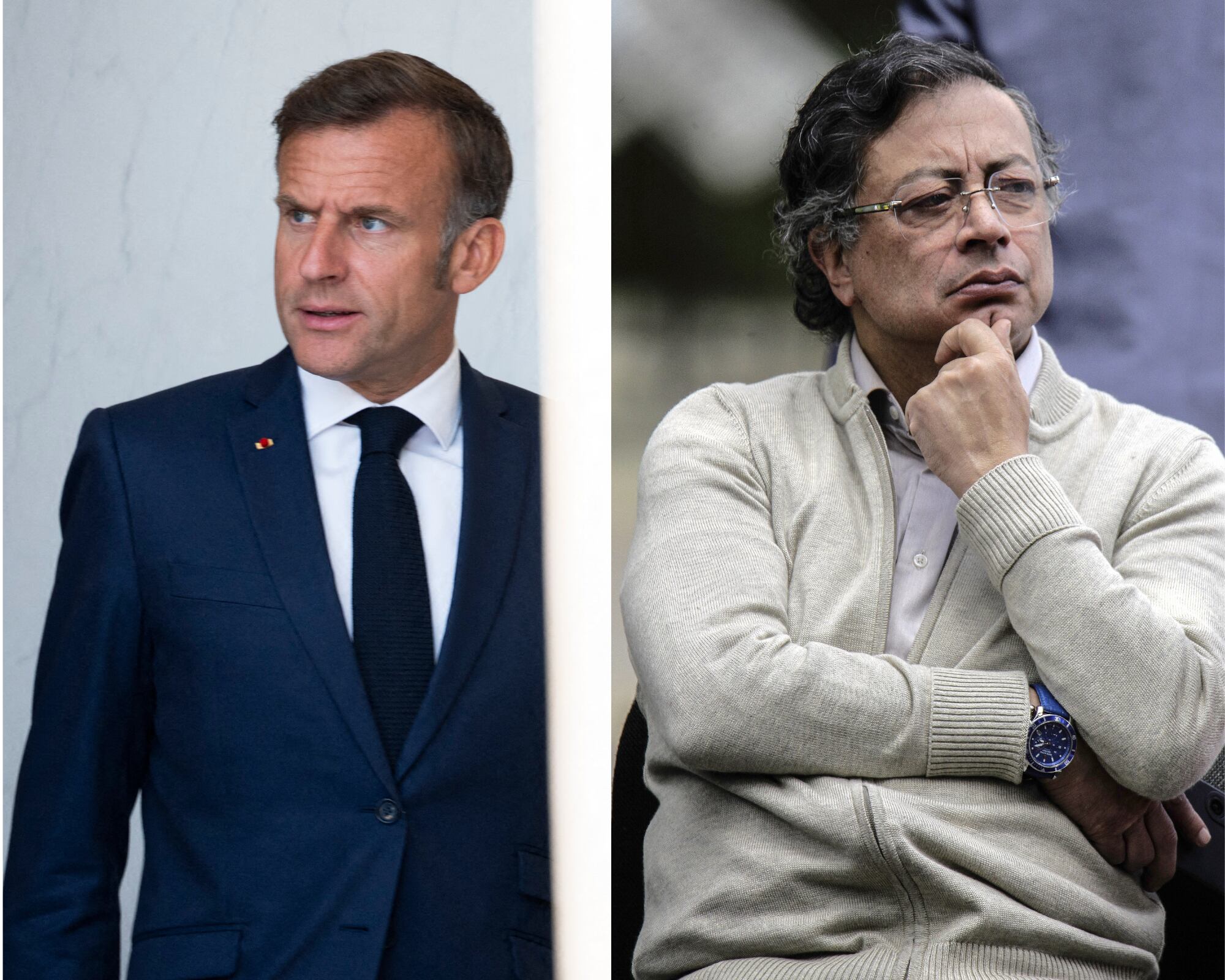 El presidente de Colombia, Gustavo Petro (d)  y el presidente francés, Emmanuel Macron (i).
(Foto:   Getty / Caracol Radio )