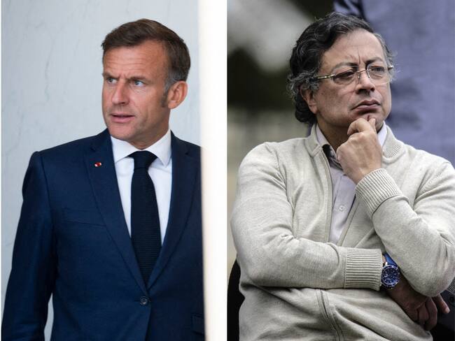 El presidente de Colombia, Gustavo Petro (d) y el presidente francés, Emmanuel Macron (i).
(Foto: Getty / Caracol Radio )