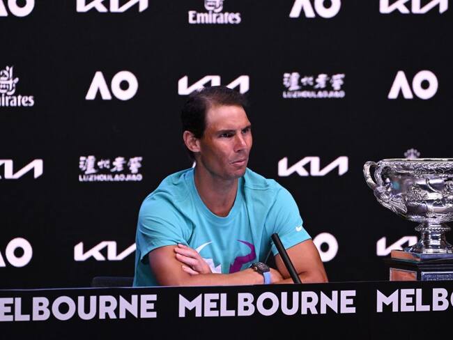 Rafael Nadal en la rueda de prensa tras ganar el Abierto de Australia.