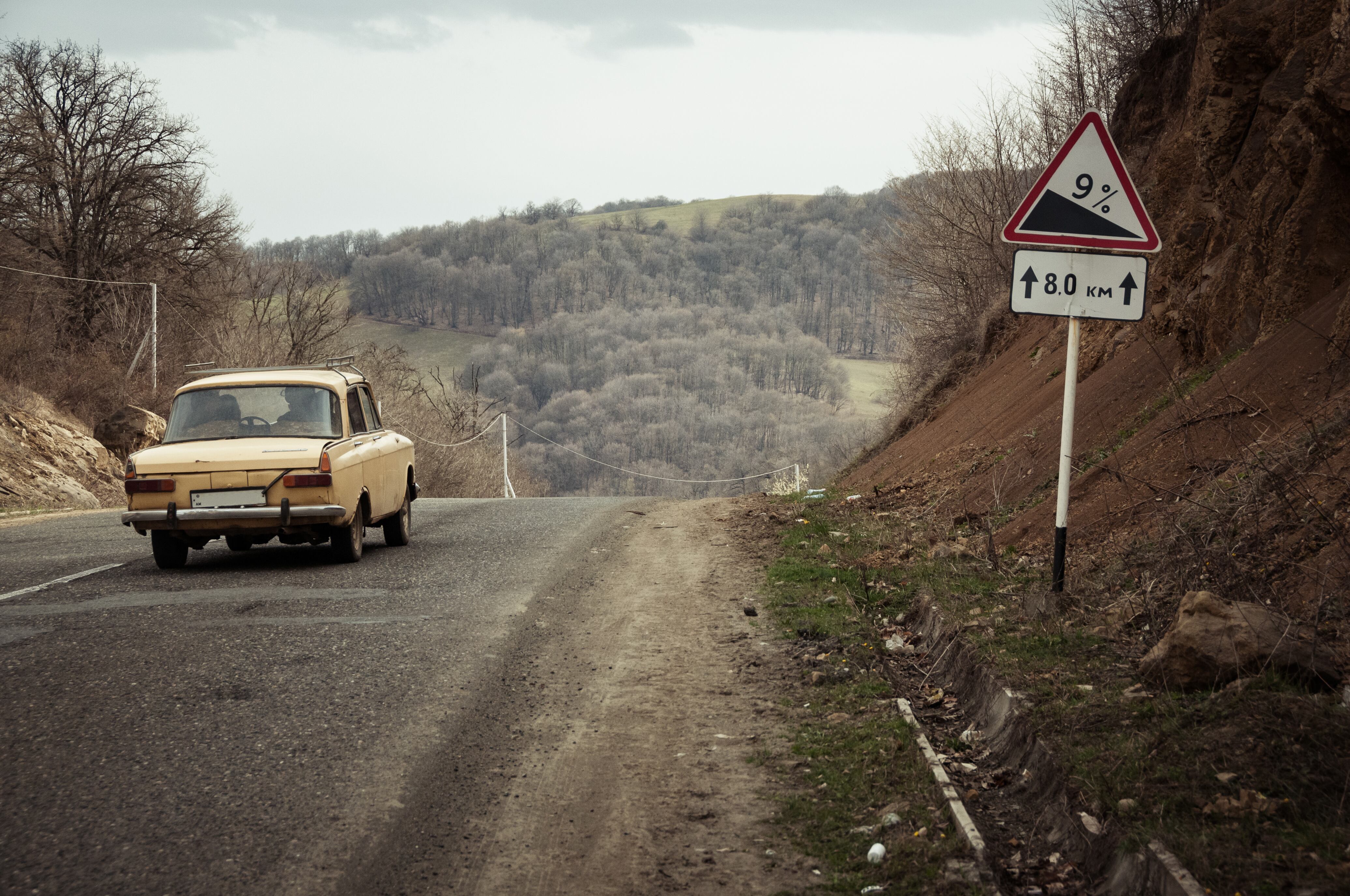 Carro en una pendiente