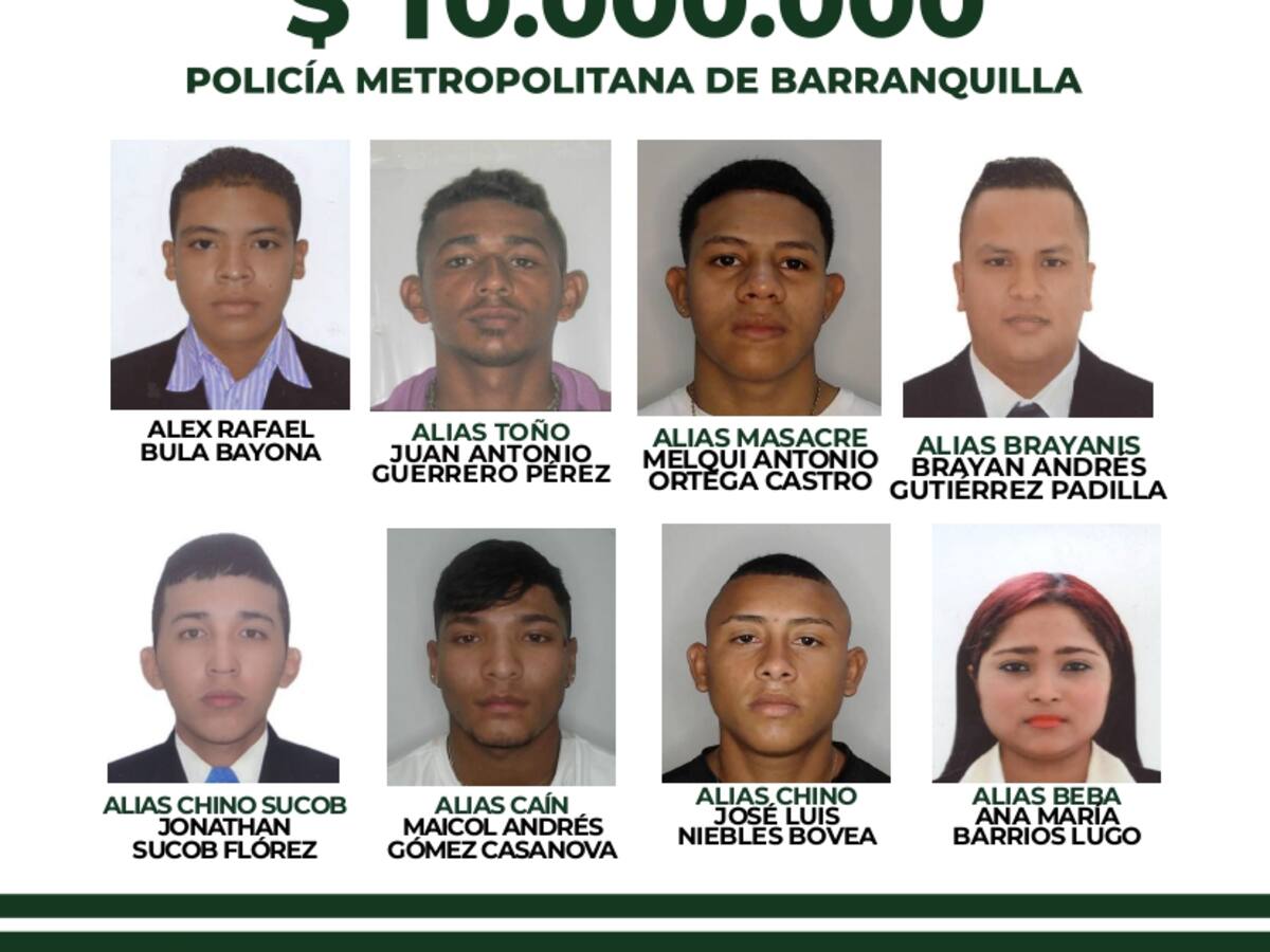 Cartel de los más buscados en Barranquilla por extorsión: recompensa de $10 millones por información