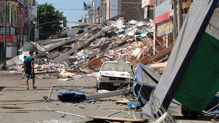 Imagen tras el sismo ocurrido en Ecuador el pasado sábado 16 de abril . Foto: Colprensa