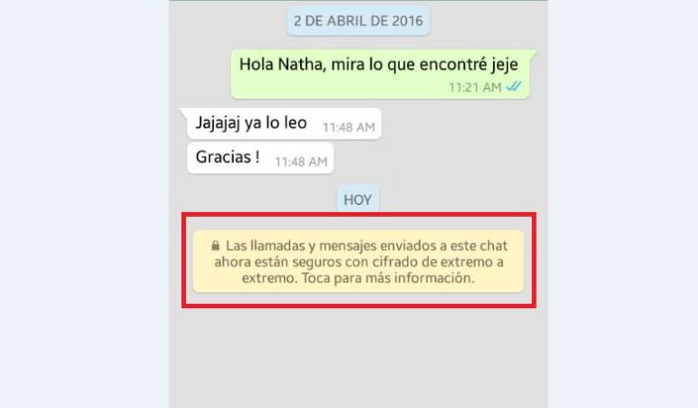 Captura de pantalla de un chat que ya anuncia la nueva medida de seguridad de Whatsapp.