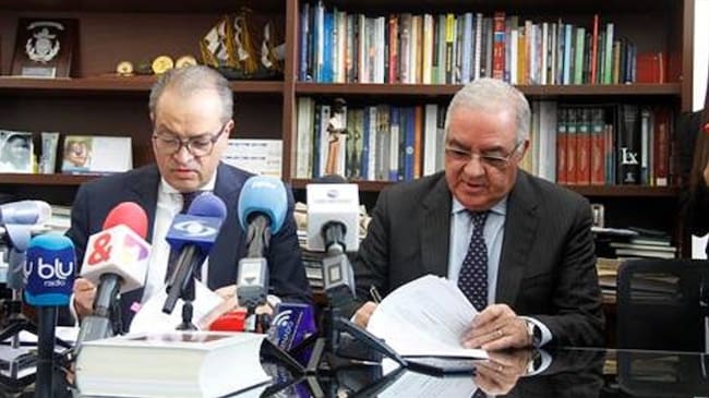 El Procurador General de la Nación, Fernando Carrillo Flórez, y el Contralor General de la República, Edgardo Maya Villazón. Foto: Procuraduría