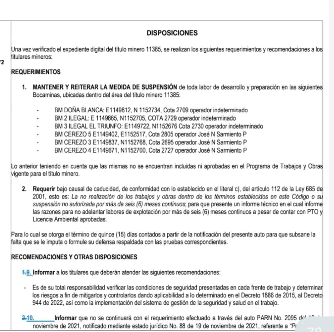 Autoridades ambientales detectan inconsistencias en socavones de Acerías Paz del Río en Socha