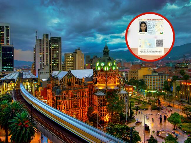 Plaza de Botero, Medellín e imagen referente a la cédula digital (Fotos vía Getty Images y Colprensa)