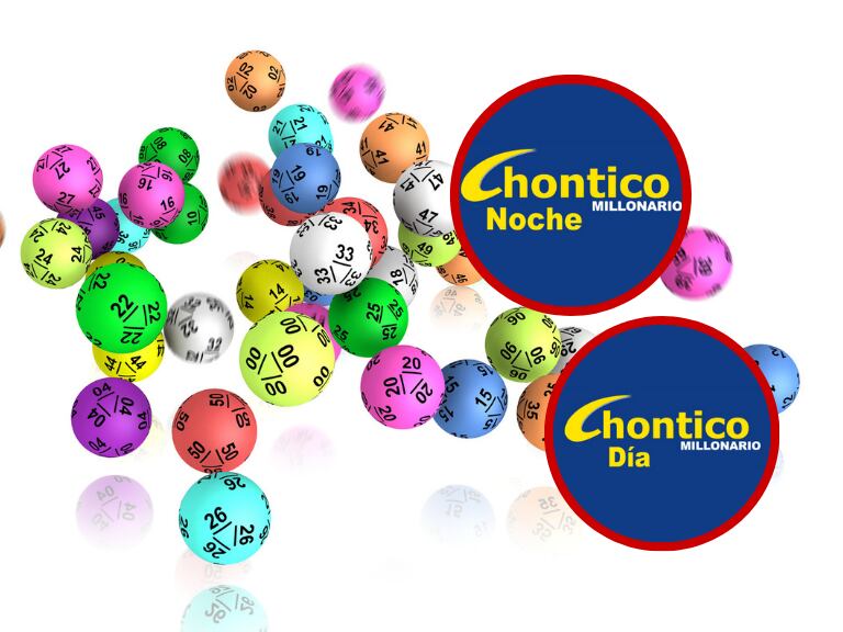 Balotas de lotería // Logo Chontico Día y Noche // Getty Images