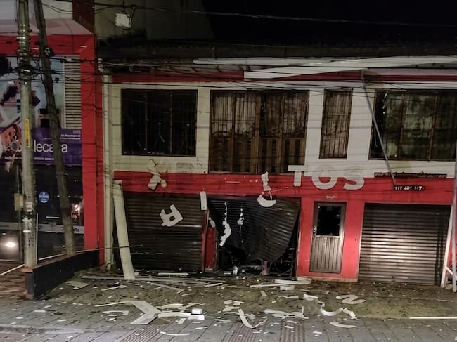 La explosión dejó destrución de la fachada. Crédito: Suministrada.