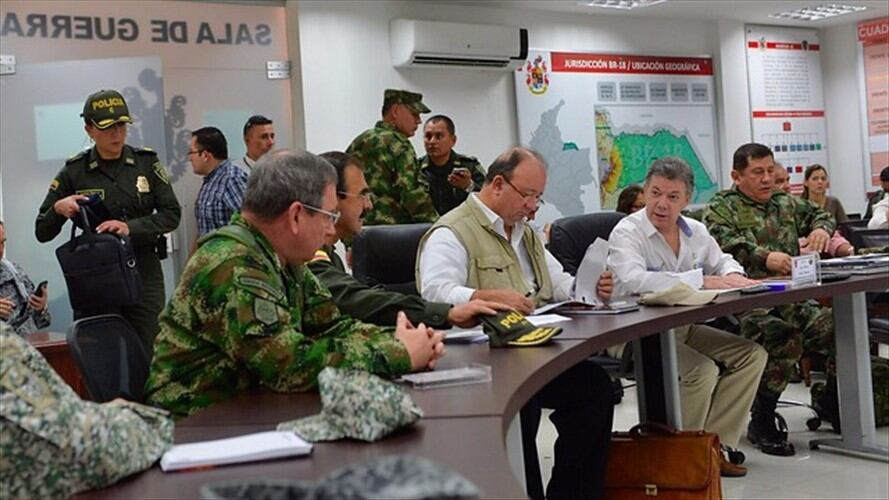 Consejo de seguridad liderado por el presidente Juan Manuel Santos en Arauca. Foto: Colprensa