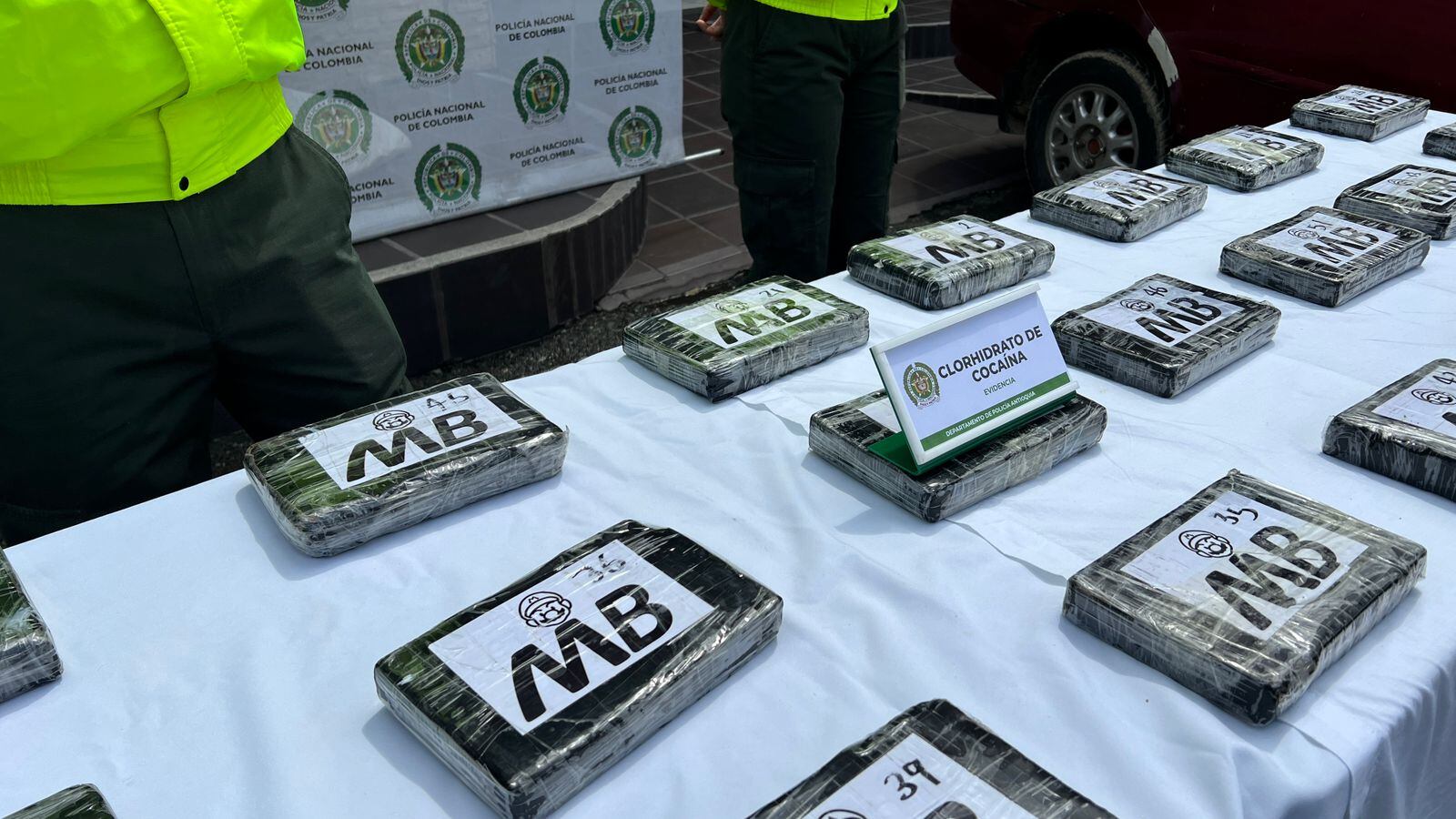 Policía incauta 51 kilos de cocaína en El Santuario, Antioquia. Foto: Policía Antioquia