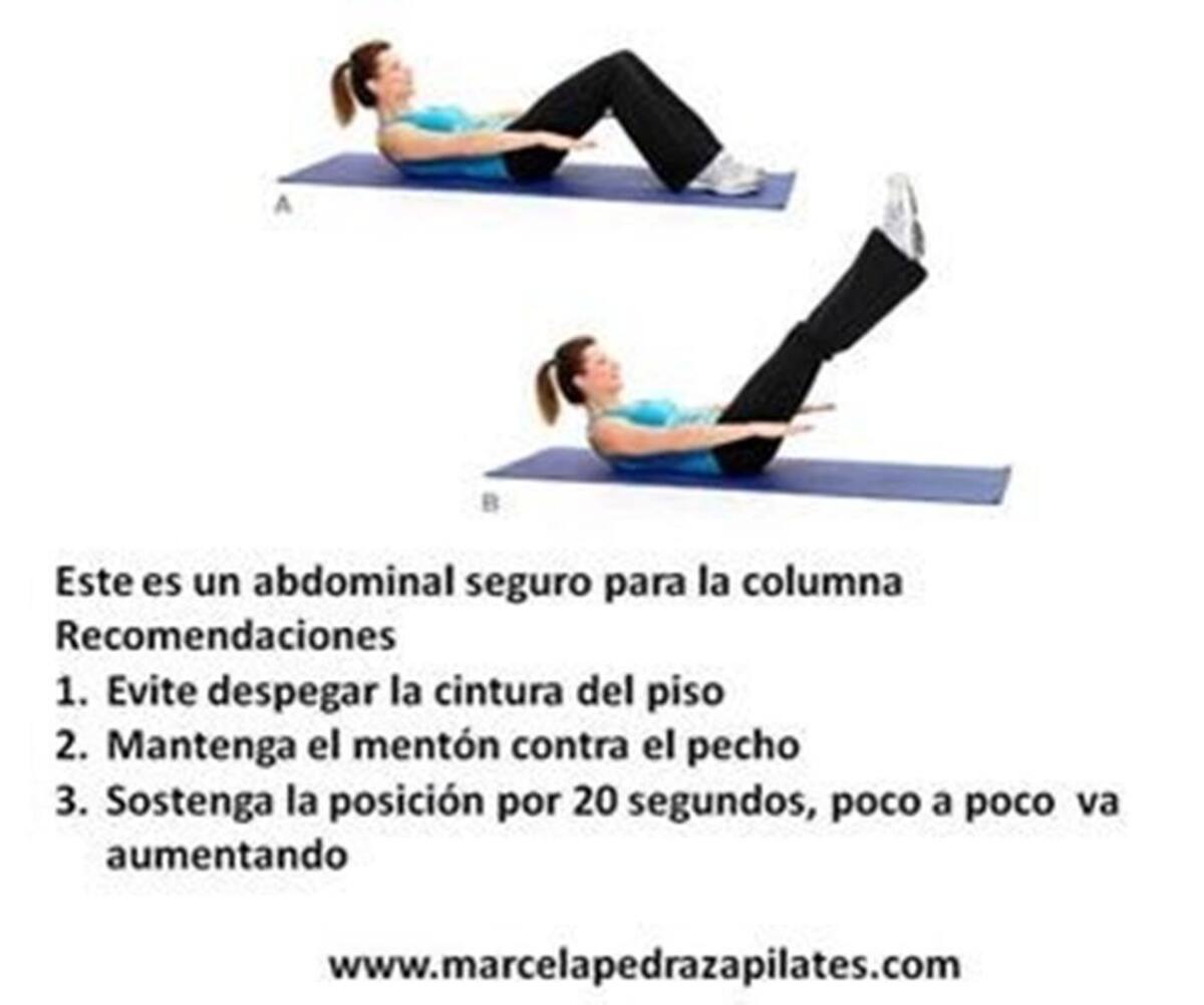 Al realizar ejercicios para la parte abdominal, lo recomendable es cuidar de la espalda para evitar posibles dolores.