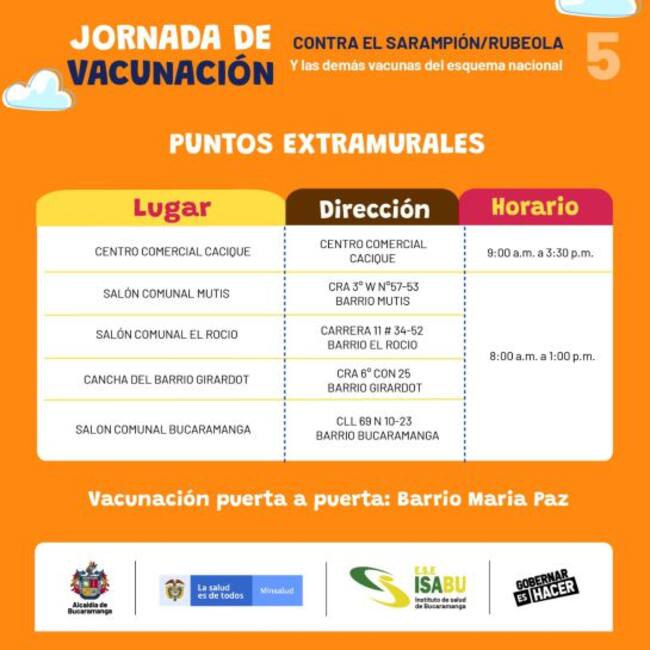 Bucaramanga tendrá jornada de vacunación para niños