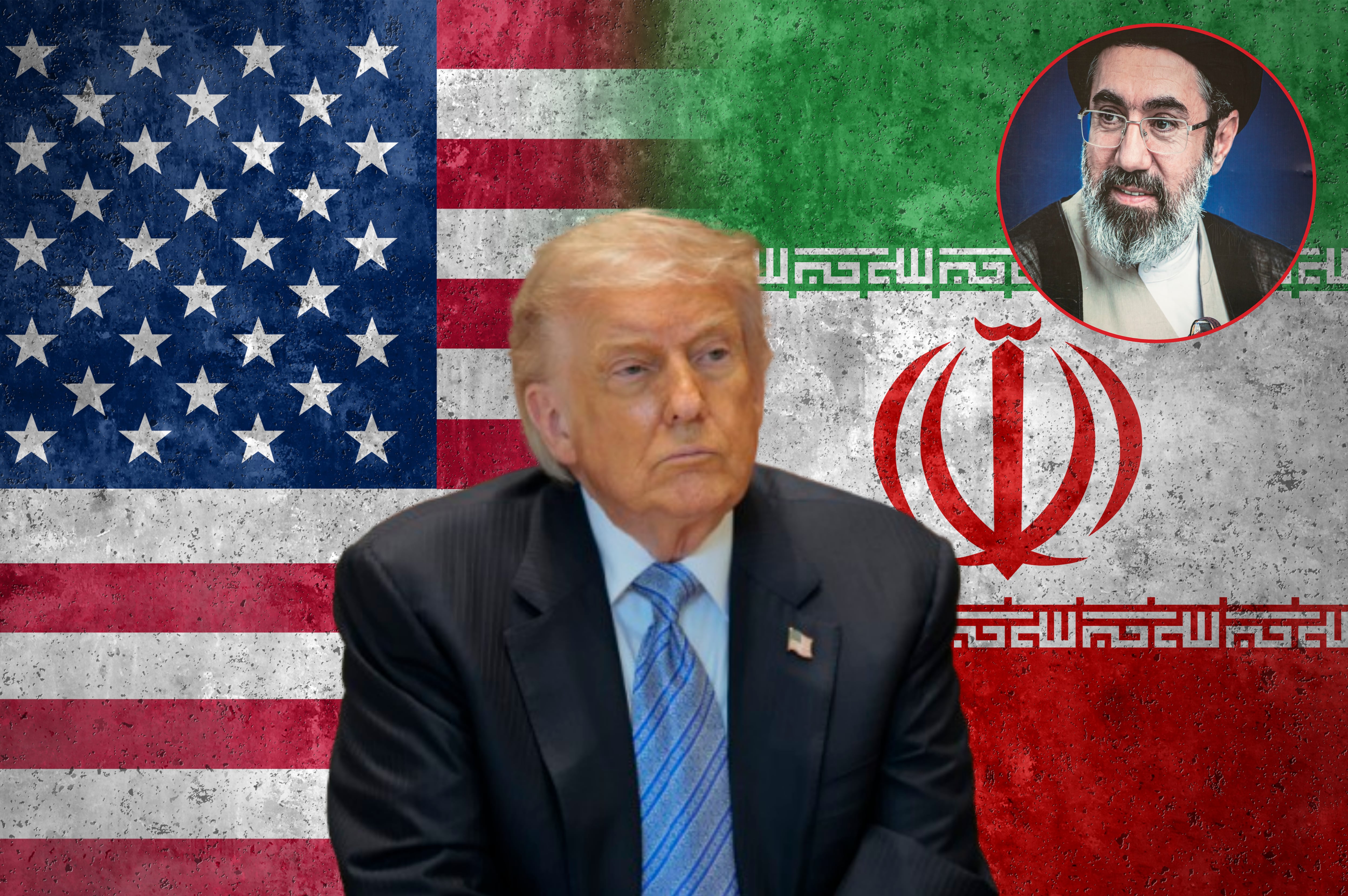 Imagen de referencia. Donald Trump - Banderas de EE.UU. e Irán - Líder iraní: Getty Images.