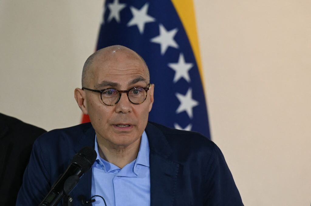 UN High Commissioner for Human Rights Volker Turk speaks during a press conference at Simon Bolivar International Airport in Maiquetia, La Guaira state, Venezuela, on January 28, 2023. (Photo by Federico PARRA / AFP) (Photo by FEDERICO PARRA/AFP via Getty Images)