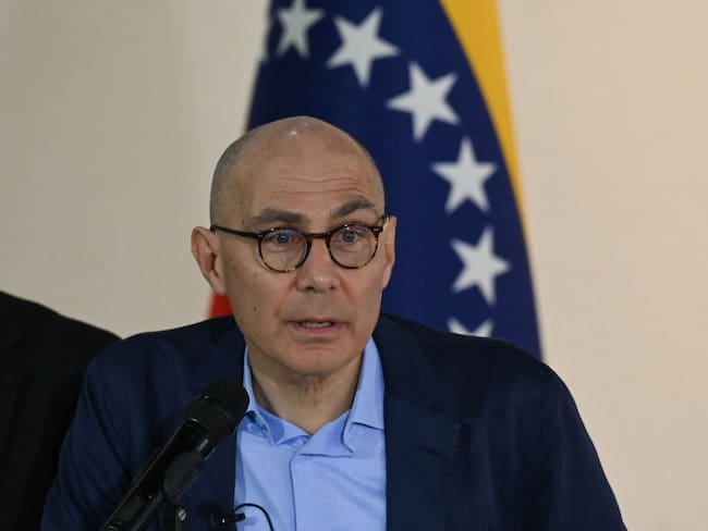 UN High Commissioner for Human Rights Volker Turk speaks during a press conference at Simon Bolivar International Airport in Maiquetia, La Guaira state, Venezuela, on January 28, 2023. (Photo by Federico PARRA / AFP) (Photo by FEDERICO PARRA/AFP via Getty Images)