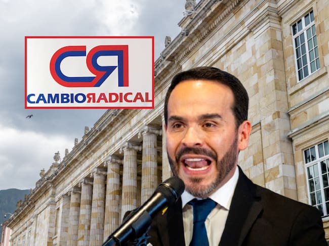Imagen de referencia. Abelardo De La Espriella en medio de discurso - Congreso de la República de Colombia: Getty Images / Logo Cambio Radical: Pagina web.
