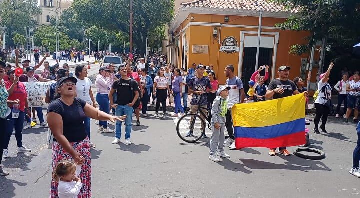Protesta en el centro de Cúcuta.