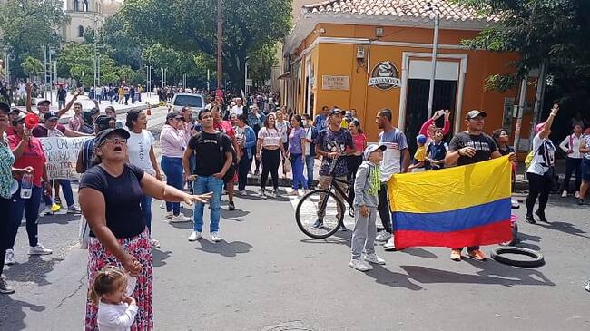 Protesta en el centro de Cúcuta.