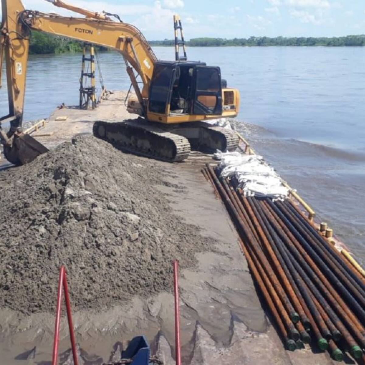 Empezó el trabajo de taponamiento de Vuelta Perico en Puerto Wilches