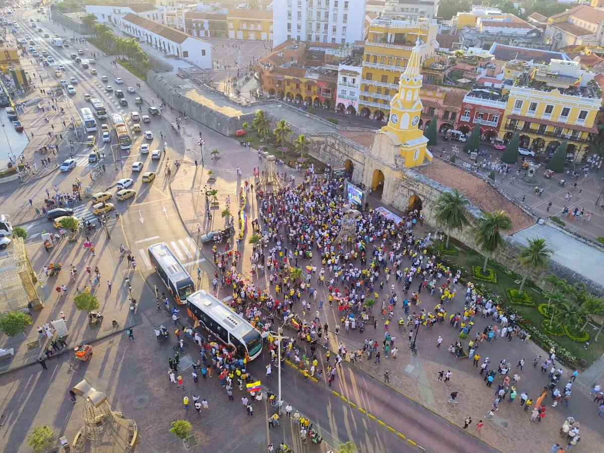 Cartagena se sumó a manifestación nacional en apoyo al presidente Gustavo Petro