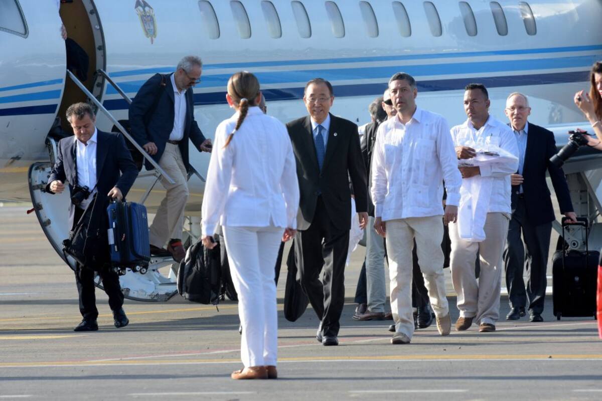 Llegada a Cartagena del Secretario General de la ONU, Ban Ki-moon, para asistir a la ceremonia de firma del Acuerdo Final de Paz.