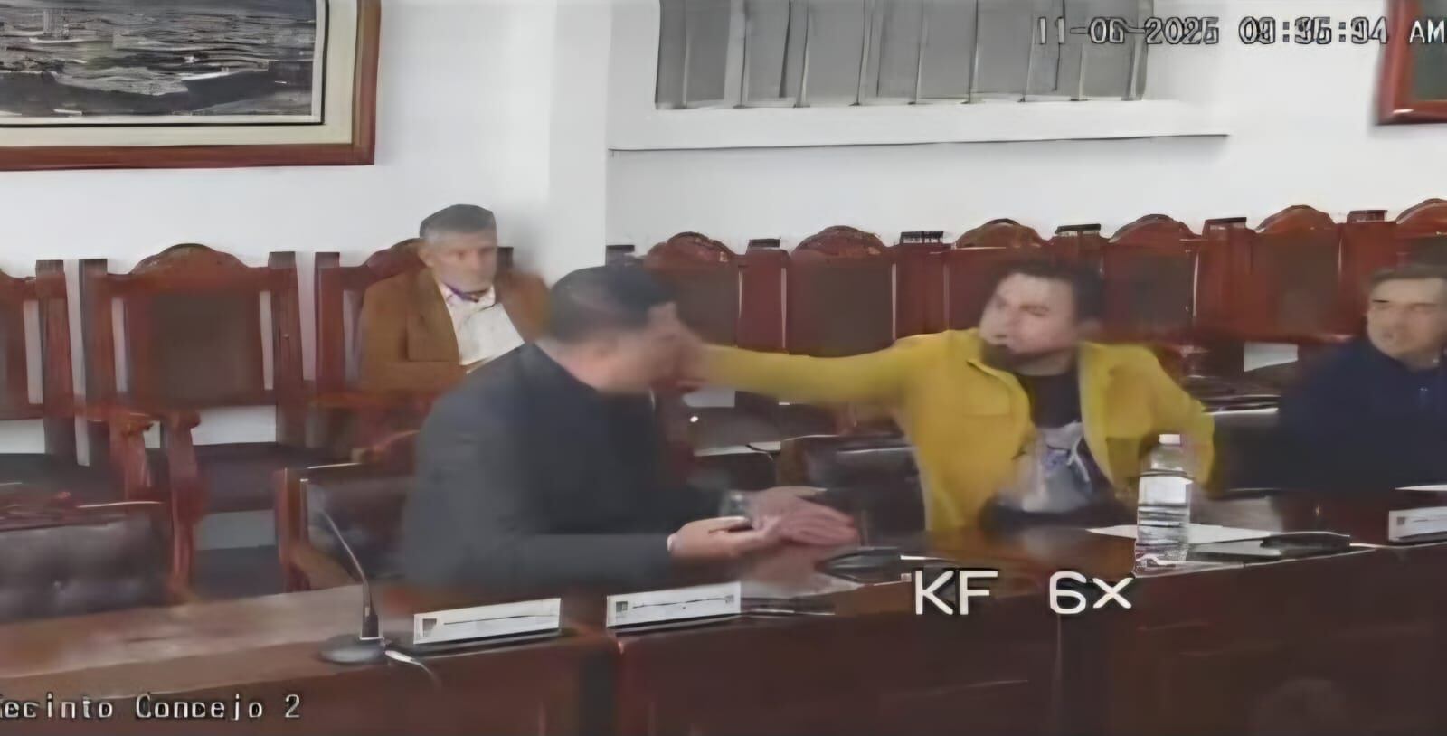 Agresión en el Concejo de Pasto: Foto: Tomada de la sesión oficial del Concejo