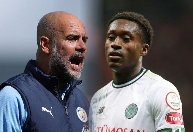 Pep Guardiola, entrenador del Manchester City, y Marlos Moreno, futbolista colombiano / Composición: Caracol Radio