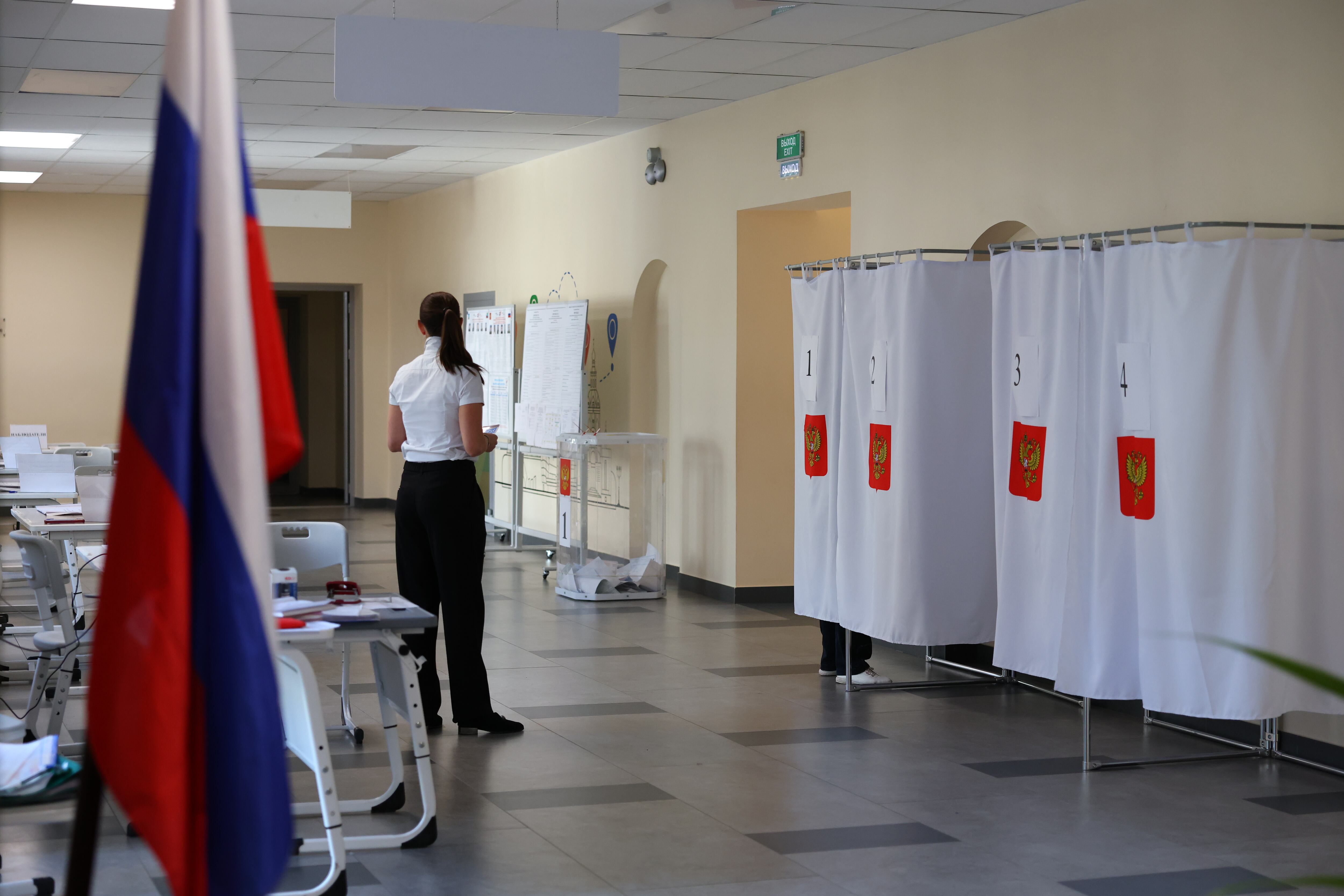Centro de votación en Belgorod (Rusia).
(Foto:   Emil Leegunov/Anadolu via Getty Images)