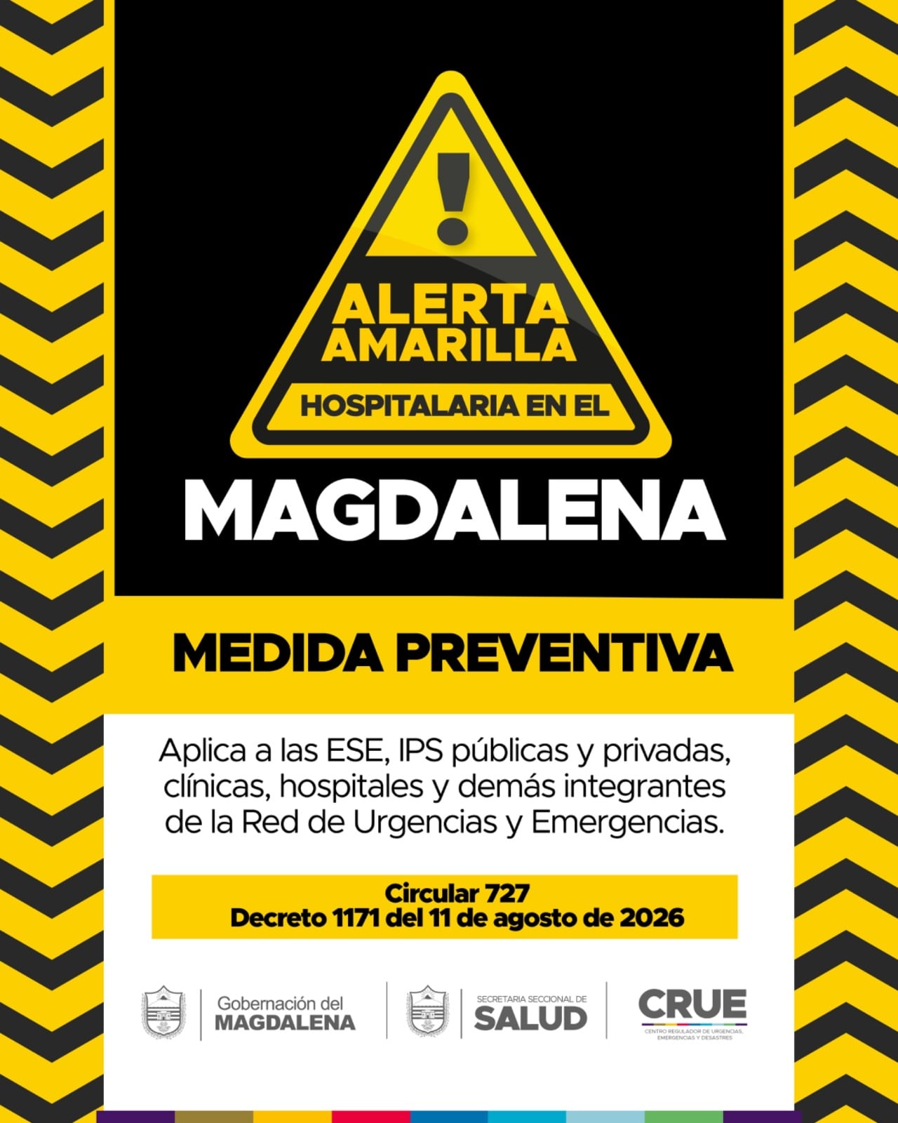 Magdalena declara alerta amarilla hospitalaria para fortalecer respuesta ante emergencia nacional/ Gobernación del Magdalena.