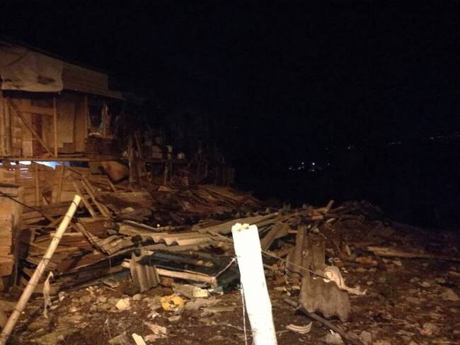 Así quedó el lote en el que estaba ubicada la vivienda que colapsó en el barrio La Frontera de Chinchiná