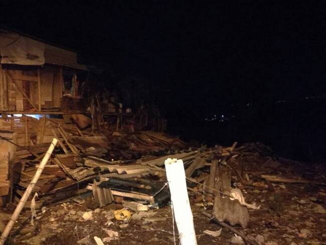 Así quedó el lote en el que estaba ubicada la vivienda que colapsó en el barrio La Frontera de Chinchiná