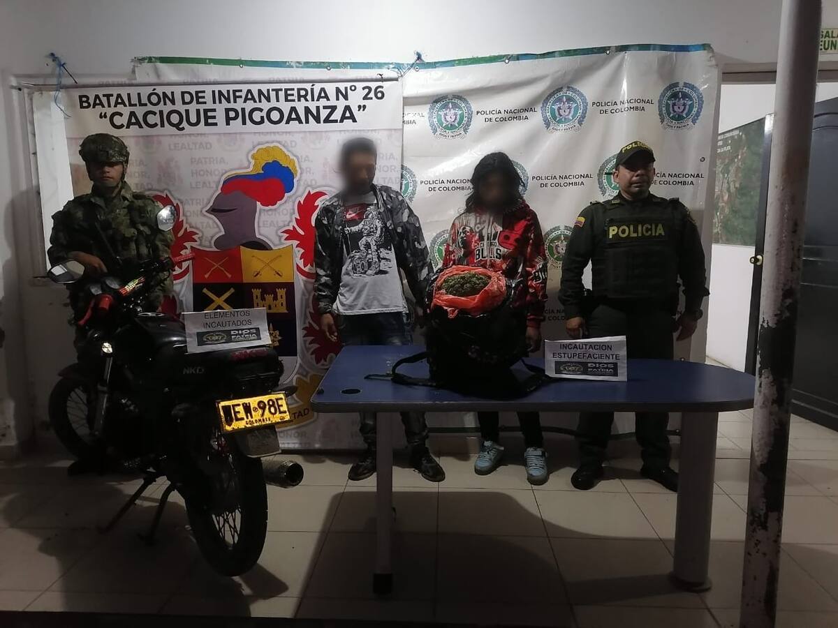Incautan 3 kilos de marihuana y varías dosis de cocaína en el occidente del Huila
