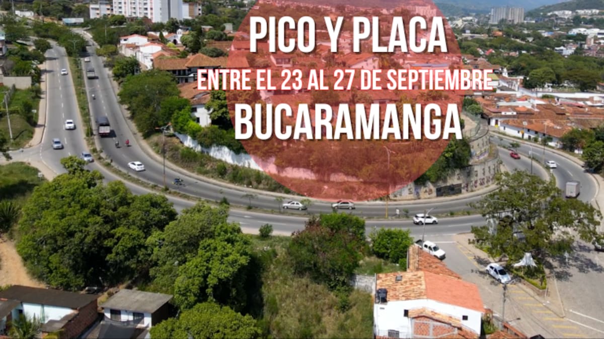 Pico y placa en Bucaramanga del lunes 23 hasta el 27 de septiembre: próxima rotación