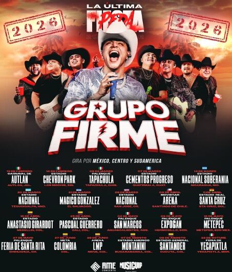 Grupo Firme se toma a Colombia en 2026 con su gira “La Última Peda”