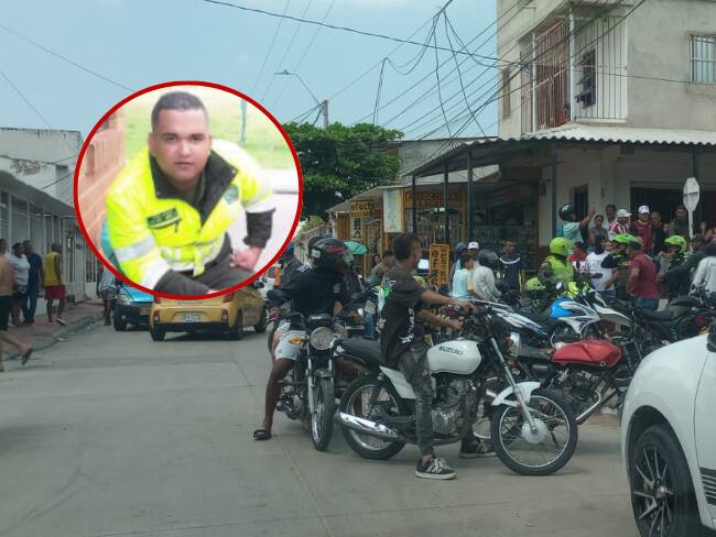 Policía asesinado en Barranquilla./ Foto: Tomadas de redes