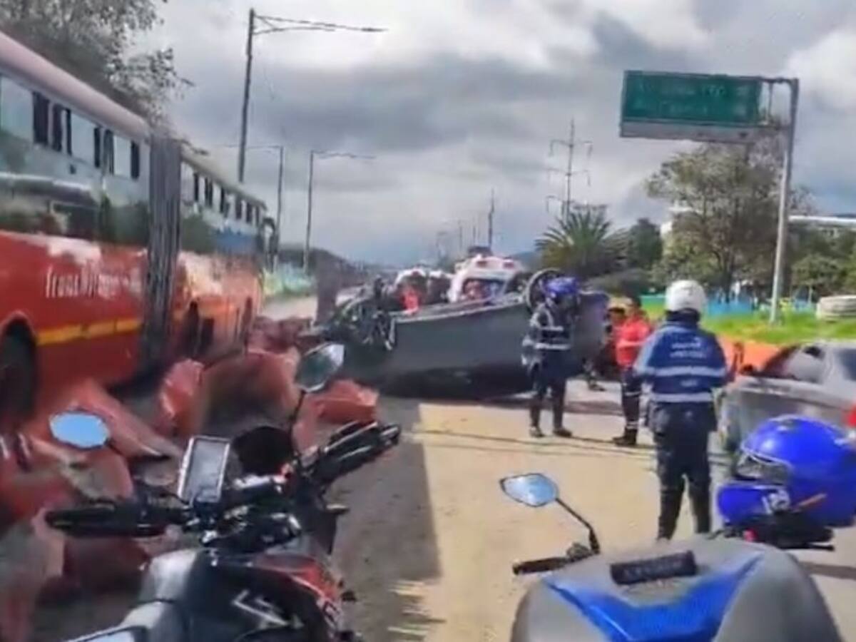 ¡Ojo! Trancón en la Autopista Norte con Calle 163 por accidente de tránsito
