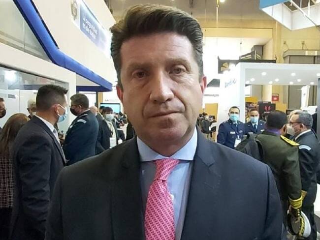 Ministro de Defensa, Diego Molano, en la Expodefensa 2021 en Corferias.