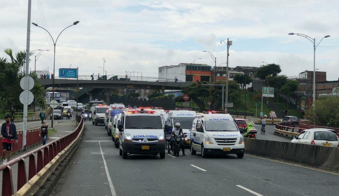 Protesta de ambulancias.