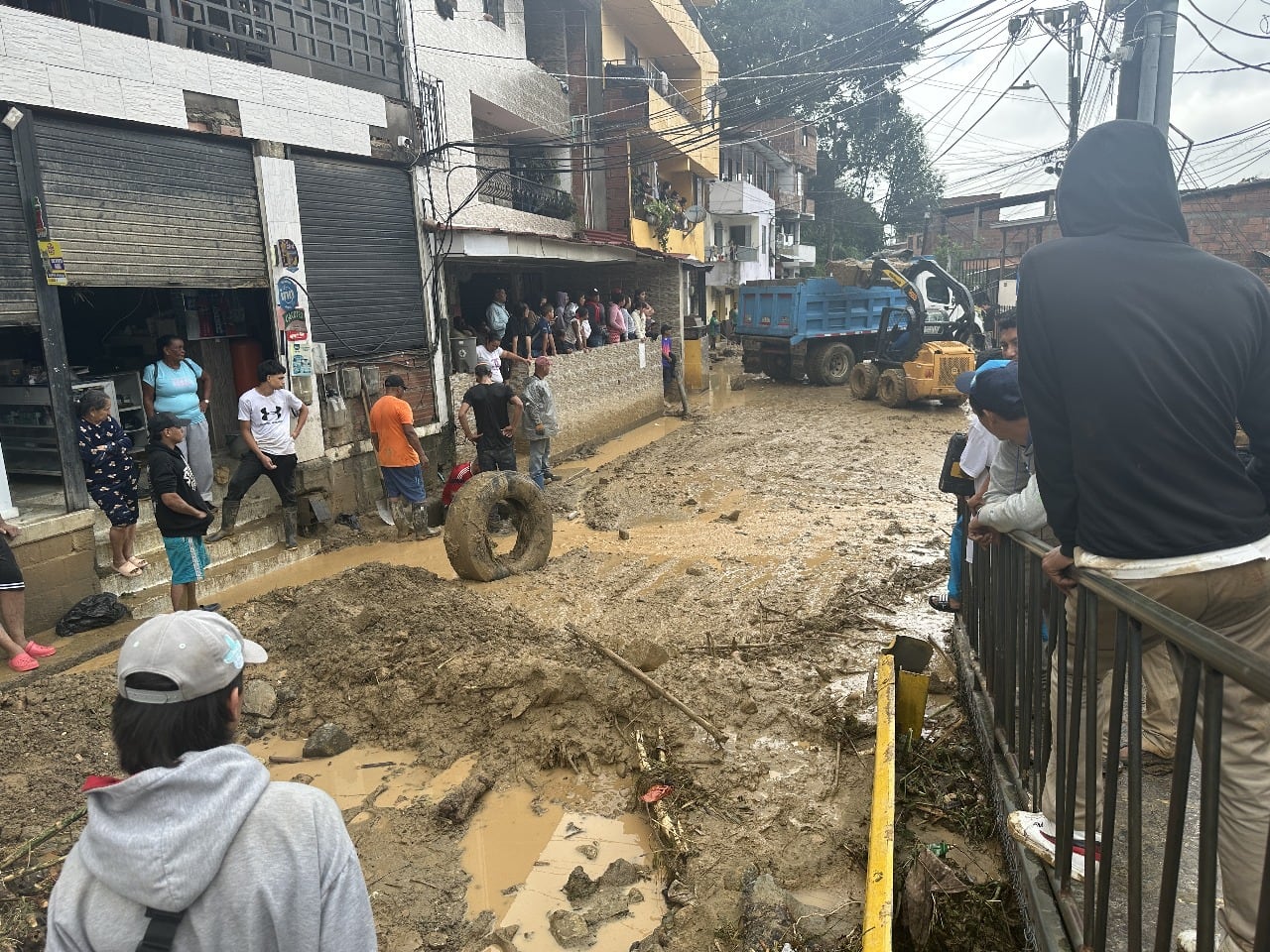 Barrios afectados por las lluvias en Medellín. Foto: alcaldía.