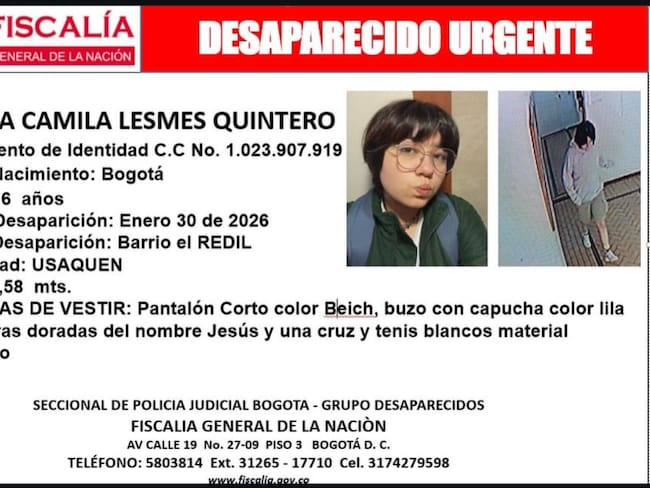 Buscan a menor de 16 años desaparecida en el barrio El Redil, en Usaquén
