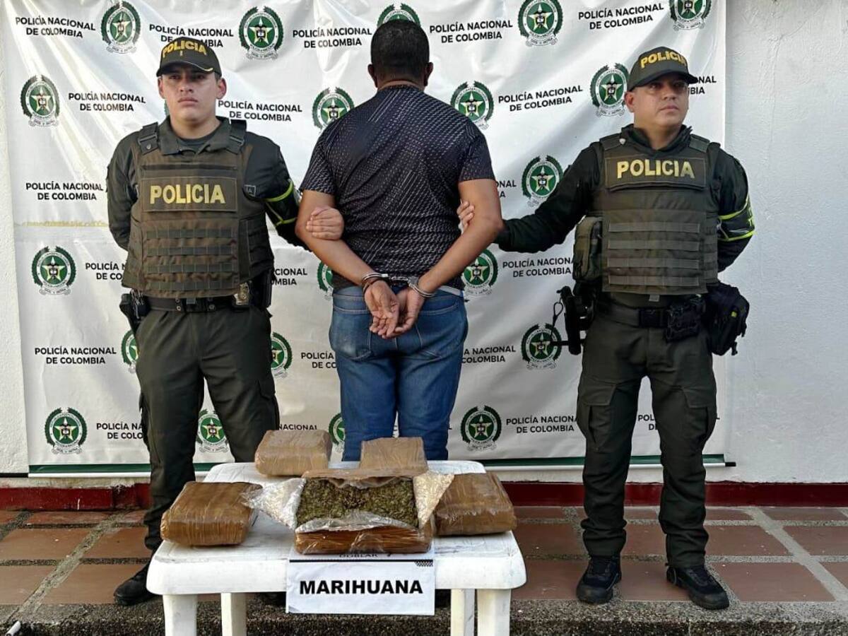 Incautaron dos kilos de marihuana en la Troncal de Occidente a la altura de San Juan Nepomuceno